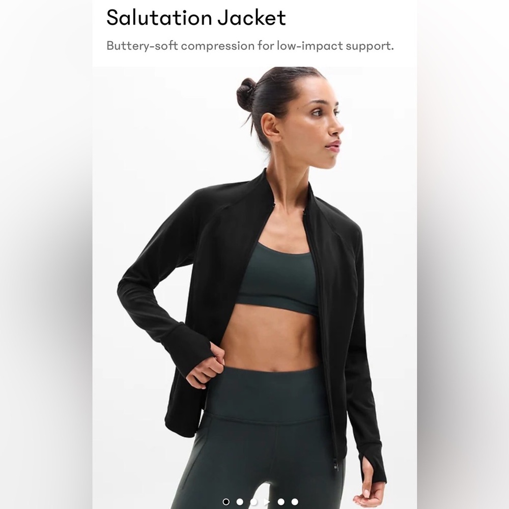 Athleta Salutation Ribbed Black Jacket Size Small